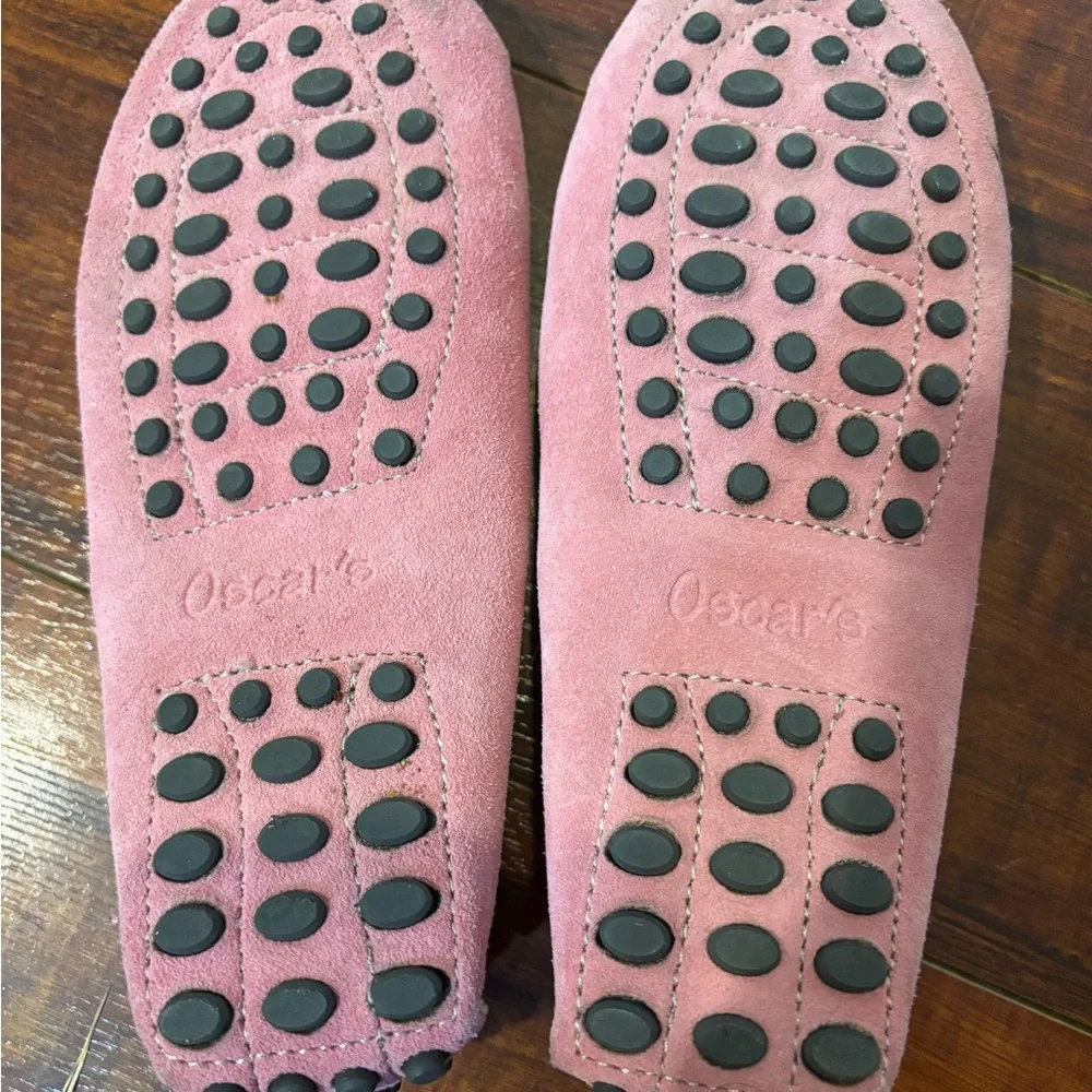 Oscar’s For Kids Capri Pink Leather Suede Loafers — Size 13